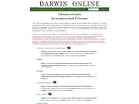 Darwin Online: Collections of Letters