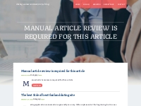 Manual article review is required for this article - homepage