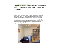 Watch Out: How Mental Health Assessment Uk Is Taking Over And What Can