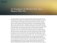11 Strategies To Refresh Your Door Repairs Near Me