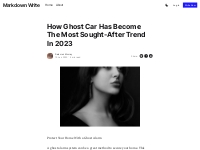 How Ghost Car Has Become The Most Sought-After Trend In 2023