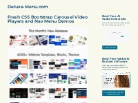 Fresh CSS Bootstrap Carousel Video Players and Nav Menu Demos
