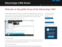 Welcome to the public demo of the Silverstripe CMS   Silverstripe CMS 