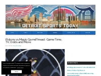 Pistons vs.Magic GameThread: Game Time, TV, Odds and More | DetroitSpo