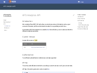 AFS Analytics API