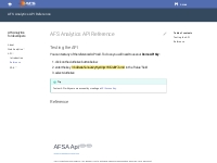 AFS Analytics API Reference