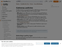 Gateway policies · Cloudflare Zero Trust docs