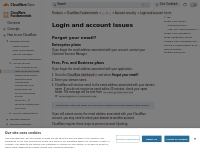 Login and account issues · Cloudflare Fundamentals docs