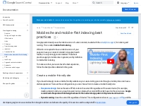 Mobile-first Indexing Best Practices | Google Search Central  |  Docum