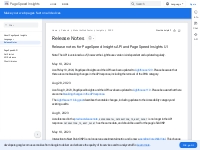 Release Notes  |  PageSpeed Insights  |  Google for Developers