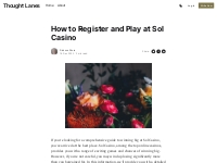 How to Register and Play at Sol Casino