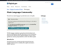 Plain Language – Digital.gov