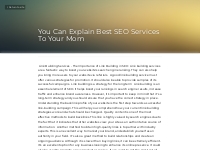 You Can Explain Best SEO Services To Your Mom