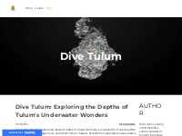 Dive Tulum: Exploring the Depths of Tulum's Underwater Wonders - Dive 