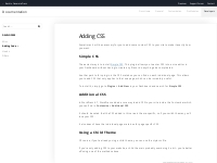 Adding CSS - Documentation
