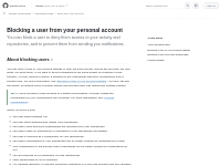 Blocking a user from your personal account - GitHub Docs