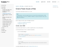 Clone Tizen Source Files | Tizen Docs