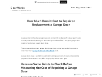 How Much Does it Cost to Repair or Replacement a Garage Door   Door Wo