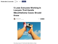 5 Laws Everyone Working In Lawyers That Handle Mesothelioma Cases Shou