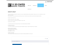 How to Help  |  The Ed Coates Memorial Foundation