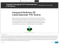 Triumph Strategies: Elf Camerawoman TTD Tactics