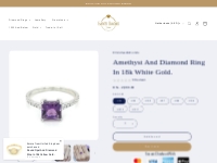              Amethyst And Diamond Ring In 18k White Gold.   Emiratesdi
