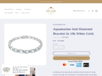        Aquamarine And Diamond Bracelet In 18k White Gold.    Emiratesd