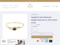        Art Deco Style, Sapphire And Diamond Bangle Bracelet In 18k Yel