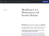 WordPress 6.4.2 Maintenance and Security Release   WordPress.org Engli