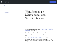 WordPress 6.4.3 Maintenance and Security Release   WordPress.org Engli