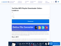 YouTube MP3 Playlist Downloader Online - Loader.to