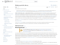 Modern portfolio theory - Wikipedia