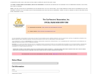 CFA Online Entry Form