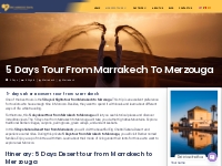 5 Days tour from Marrakech to Merzouga - Epic Morocco Travel