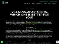 Villas - Apartments - Which one is better for you?