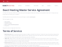 Exact Hosting Master Service Agreement   Exact Hosting