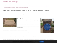 The last Duel In Exeter. The Duel of Doctor Hennis – 1833 - Exeter uni