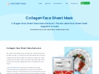 Collagen face sheet manufacturers in india | Collagen facial sheet mas