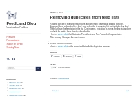 Removing duplicates from feed lists   FeedLand Blog