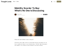 Mobility Scooter To Buy: What's No One Is Discussing