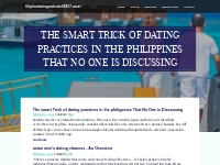 The smart Trick of dating practices in the philippines That No One is 