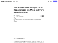 The Most Common Upvc Door Repairs Near Me Mistake Every Newbie Makes