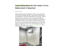 Seven Explanations On Why Skoda Car Key Replacement Is Important   fir