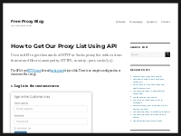 How to Get Our Proxy List Using API - Free Proxy Blog
