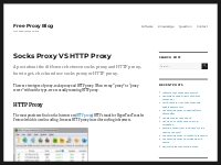 Socks Proxy VS HTTP Proxy - Free Proxy Blog