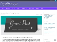 Premium Guest Posting Services - Freeadshare.com