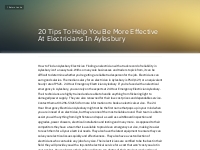 20 Tips To Help You Be More Effective At Electricians I...