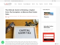 The Ultimate Guide to Obtaining a Capital Gains Tax Exemption on Mexic
