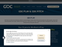 GDC Play & GDC Pitch | GDC | Game Developers Conference