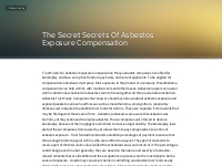 The Secret Secrets Of Asbestos Exposure Compensation
